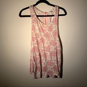 Pink Paisley Hi-Low Razorback Tank Top